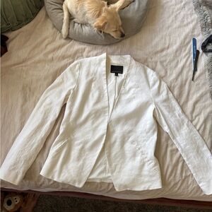 Banana Republic White Linen Blazer